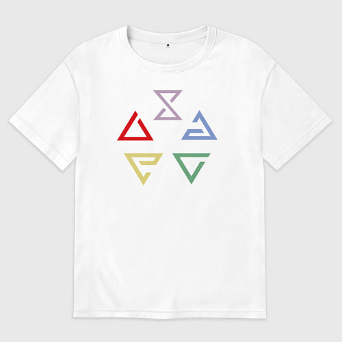 Женская футболка оверсайз Witcher 3 знаки / Белый – фото 1