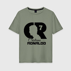 Футболка оверсайз женская CR Ronaldo 07, цвет: авокадо