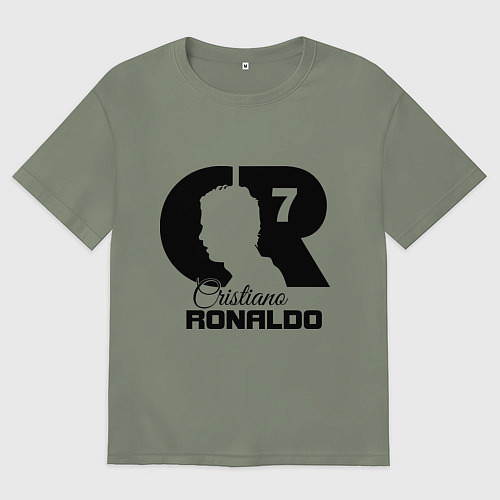 Женская футболка оверсайз CR Ronaldo 07 / Авокадо – фото 1
