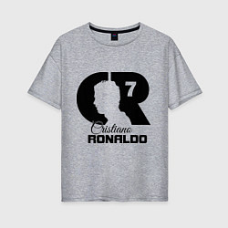 Футболка оверсайз женская CR Ronaldo 07, цвет: меланж