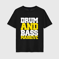 Футболка оверсайз женская DRUM AND BASS MASSIVE, цвет: черный