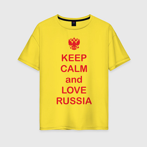 Женская футболка оверсайз Keep Calm & Love Russia / Желтый – фото 1