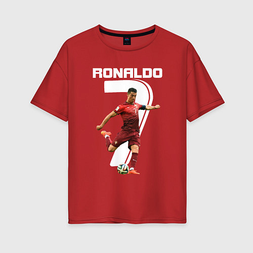 Женская футболка оверсайз Ronaldo 07 / Красный – фото 1