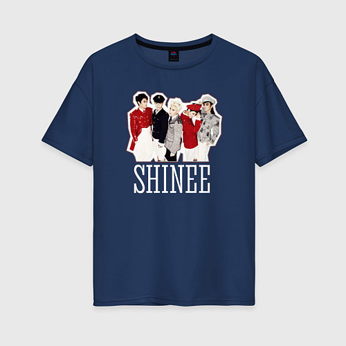 Женская футболка оверсайз Shinee / Тёмно-синий – фото 1
