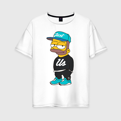 Женская футболка оверсайз Bart Just Us / Белый – фото 1