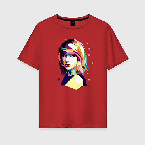 Женская футболка оверсайз Taylor Swift Art / Красный – фото 1