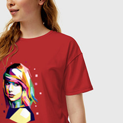Футболка оверсайз женская Taylor Swift Art, цвет: красный — фото 2