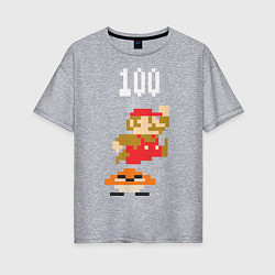 Женская футболка оверсайз Mario: 100 coins