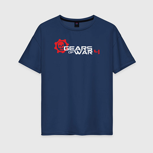 Женская футболка оверсайз Gears of War 4 / Тёмно-синий – фото 1