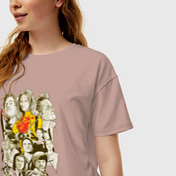 Футболка оверсайз женская Герои Тарантино, цвет: пыльно-розовый — фото 2