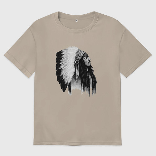 Женская футболка оверсайз Джонни Депп / Миндальный – фото 1