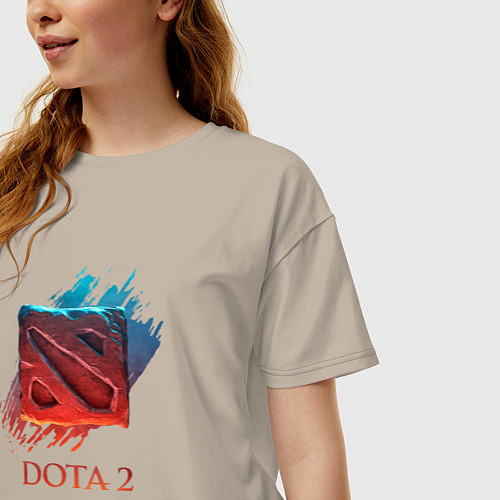 Женская футболка оверсайз Dota 2 Shadows / Миндальный – фото 3