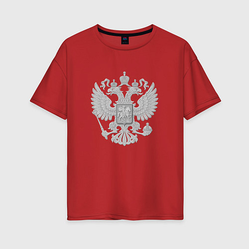 Женская футболка оверсайз Герб России / Красный – фото 1