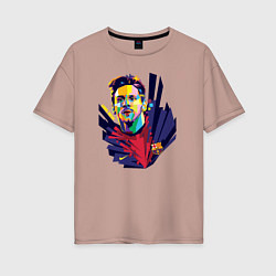 Женская футболка оверсайз Messi Art