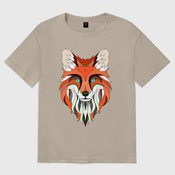 Футболка оверсайз женская Дизайнерская лиса, цвет: миндальный