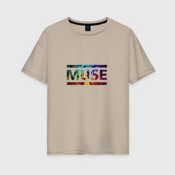 Футболка оверсайз женская Muse Colour, цвет: миндальный