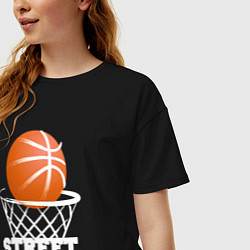 Футболка оверсайз женская Баскетбол, цвет: черный — фото 2