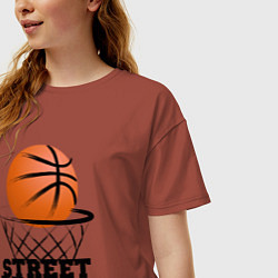 Футболка оверсайз женская Баскетбол, цвет: кирпичный — фото 2
