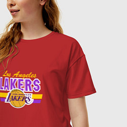 Футболка оверсайз женская Los Angeles Lakers, цвет: красный — фото 2
