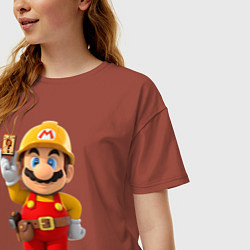 Футболка оверсайз женская Super Mario, цвет: кирпичный — фото 2