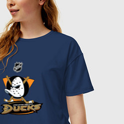 Футболка оверсайз женская NHL: Anaheim Ducks, цвет: тёмно-синий — фото 2