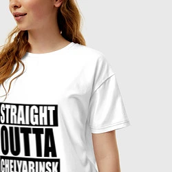 Футболка оверсайз женская Straight Outta Chelyabinsk, цвет: белый — фото 2