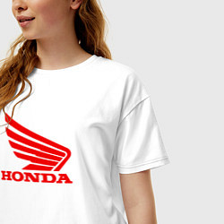 Футболка оверсайз женская Honda Red, цвет: белый — фото 2