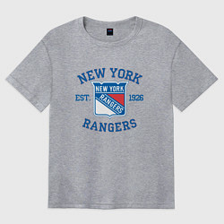 Футболка оверсайз женская New York Rengers, цвет: меланж