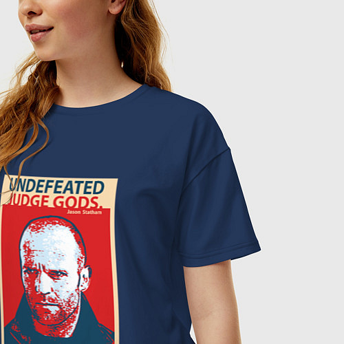 Женская футболка оверсайз Джейсон Стэтхэм / Тёмно-синий – фото 3