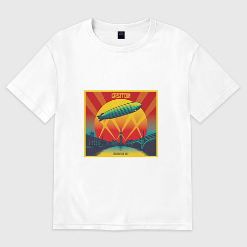 Женская футболка оверсайз Led Zeppelin / Белый – фото 1