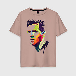 Женская футболка оверсайз Lionel Messi: fun-art