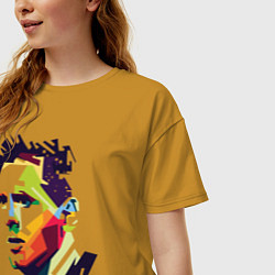 Футболка оверсайз женская Lionel Messi: fun-art, цвет: горчичный — фото 2