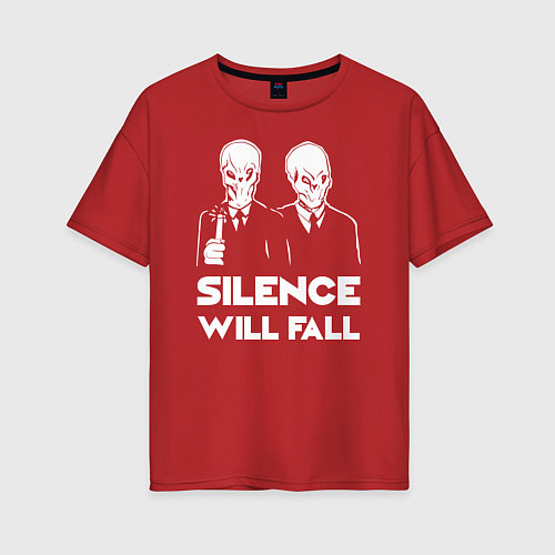 Женская футболка оверсайз The Silence will fall / Красный – фото 1