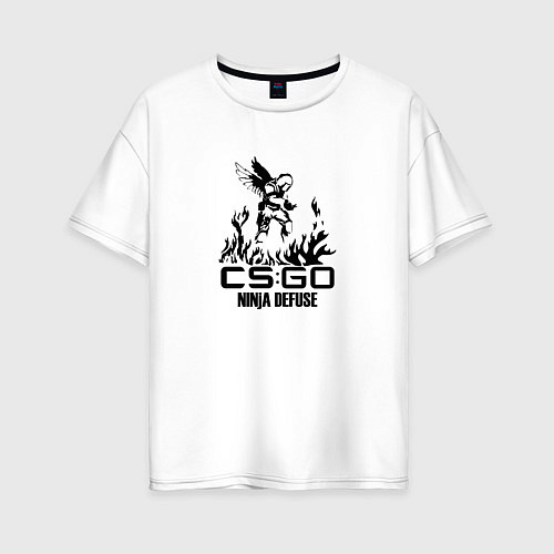 Женская футболка оверсайз Cs:go - Ninja Defuse / Белый – фото 1