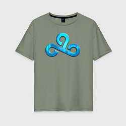 Футболка оверсайз женская Cloud9 Foil Металлический эффект, цвет: авокадо