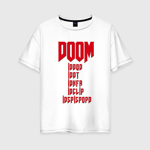 Женская футболка оверсайз DOOM: Idspispopd / Белый – фото 1