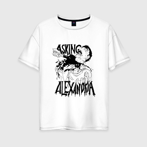 Женская футболка оверсайз Asking Alexandria Devil / Белый – фото 1