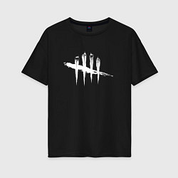 Футболка оверсайз женская Dead by Daylight White Logo, цвет: черный