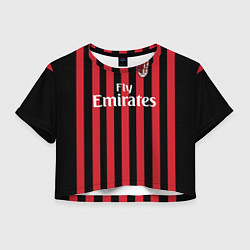 Футболка 3D укороченная женская Milan FC: Fly Emirates, цвет: 3D-принт
