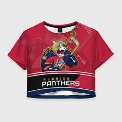 Футболка 3D укороченная женская Florida Panthers, цвет: 3D-принт