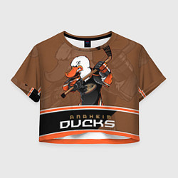 Футболка 3D укороченная женская Anaheim Ducks, цвет: 3D-принт