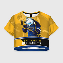 Футболка 3D укороченная женская St. Louis Blues, цвет: 3D-принт