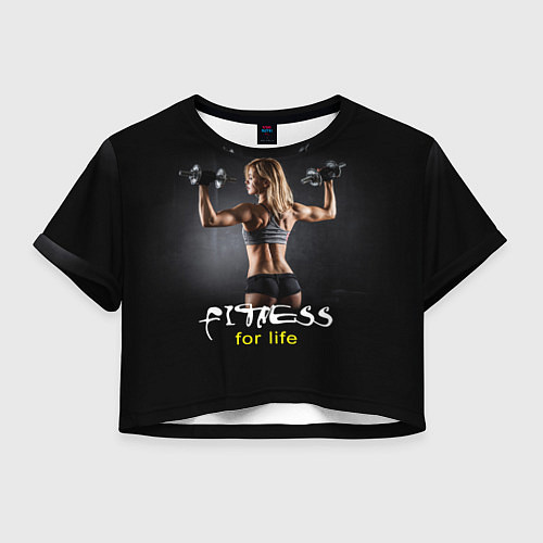 Женский топ Fitness for life / 3D-принт – фото 1