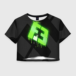 Футболка 3D укороченная женская Flipsid3: Black collection, цвет: 3D-принт