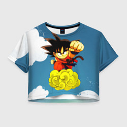 Футболка 3D укороченная женская Small Goku, цвет: 3D-принт