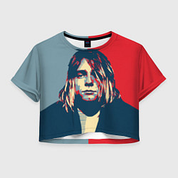 Футболка 3D укороченная женская Kurt Cobain, цвет: 3D-принт