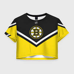 Футболка 3D укороченная женская NHL: Boston Bruins, цвет: 3D-принт