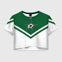 Футболка 3D укороченная женская NHL: Dallas Stars, цвет: 3D-принт