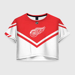 Футболка 3D укороченная женская NHL: Detroit Red Wings, цвет: 3D-принт