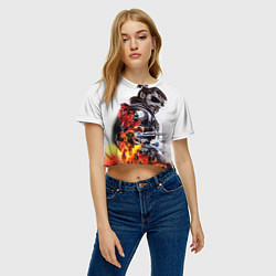 Футболка 3D укороченная женская Metal gear solid 2, цвет: 3D-принт — фото 2